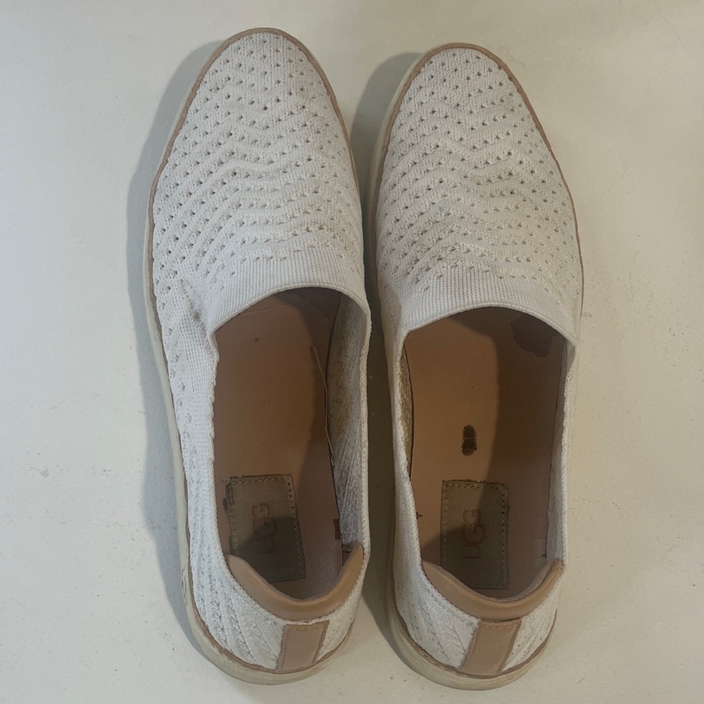 UGG Cream Knit Slip-On Loafers